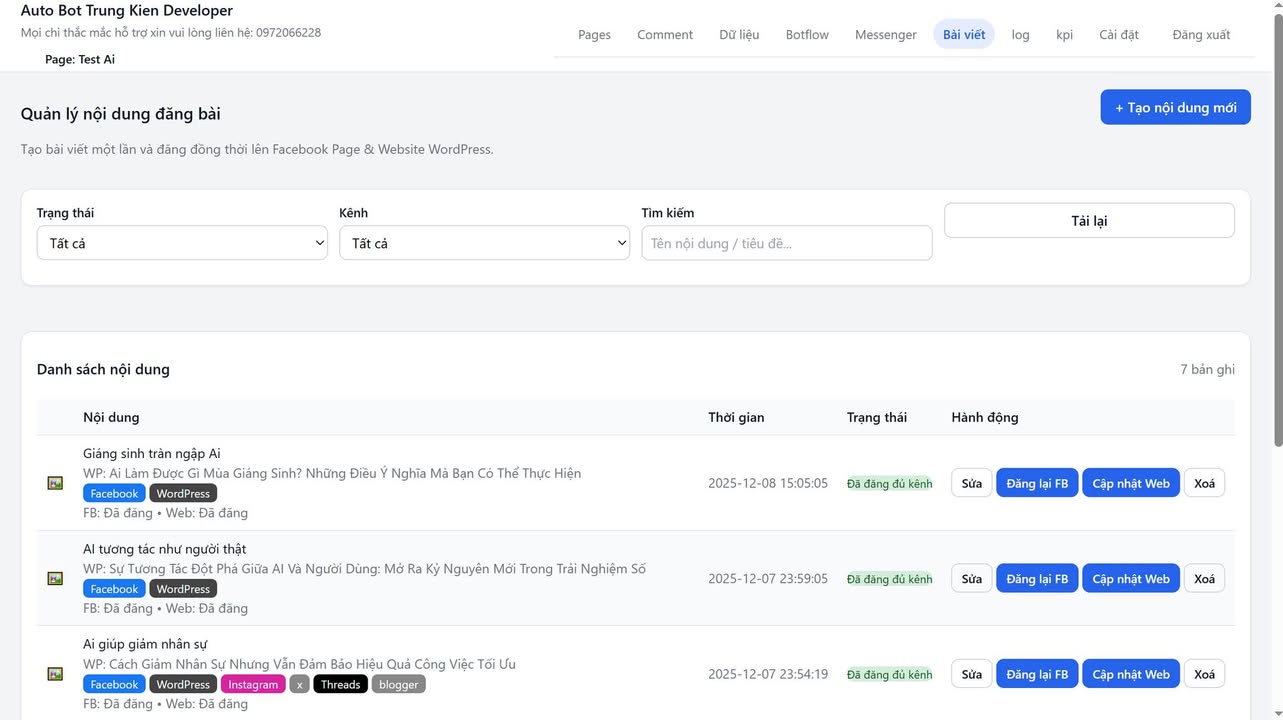 Giới thiệu hệ thống AI BOT – Nền tảng tự động hoá chăm sóc khách hàng & vận hành bán hàng
